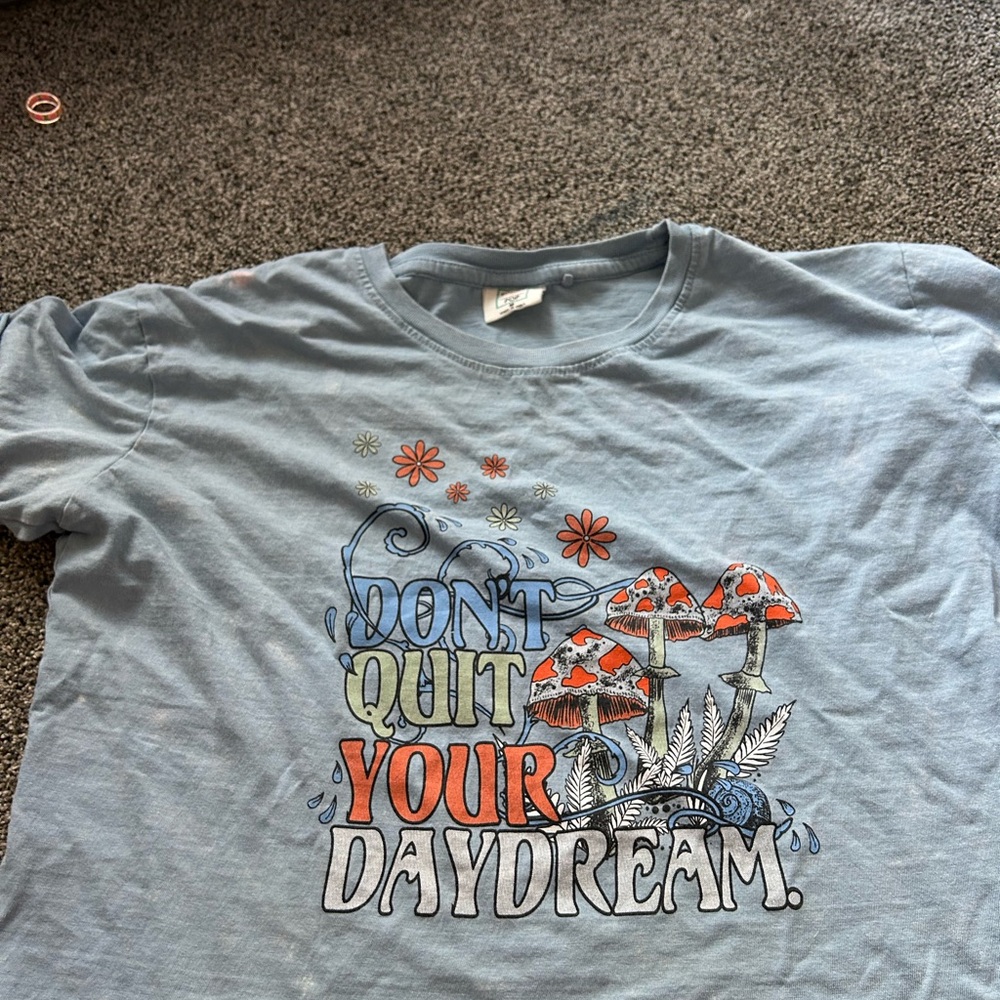 Graphic Tee with Mushroom Design